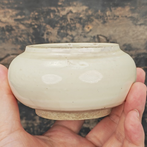 古玩陶瓷磁州窯白釉茶入真品鑒賞圖