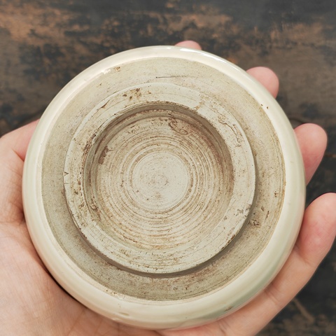 古玩陶瓷磁州窯白釉茶入真品鑒賞圖