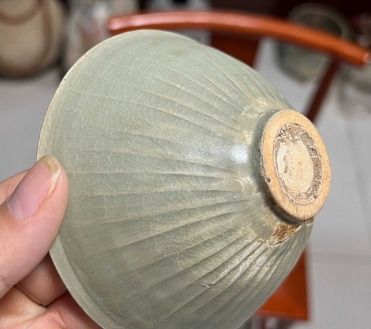 古玩陶瓷北宋耀州窯菊瓣紋盞真品鑒賞圖