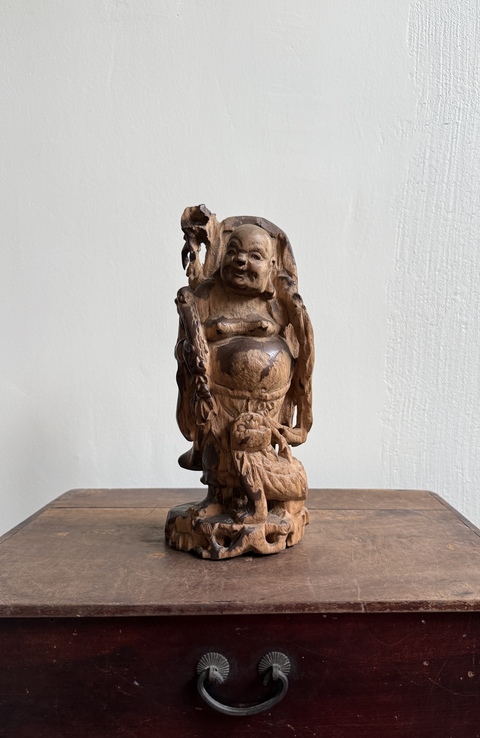古玩雜項木雕羅漢真品鑒賞圖