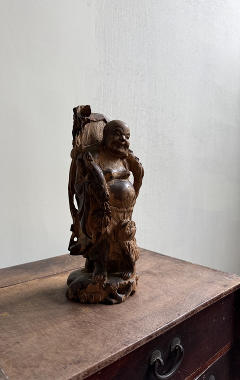 古玩雜項木雕羅漢真品鑒賞圖