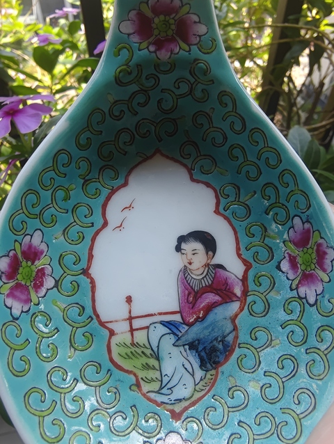 古玩陶瓷粉彩湯勺真品鑒賞圖