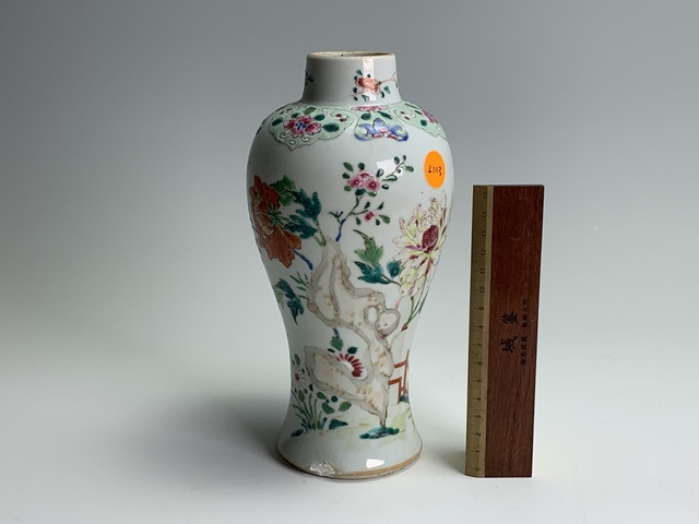 古玩陶瓷清中早期·粉彩花卉紋雞腿瓶拍賣，當前價格1830元