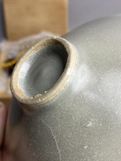 古玩陶瓷龍泉窯青釉斗笠盞真品鑒賞圖