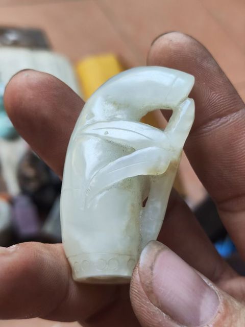 古玩玉器和田玉雕“節節高升”掛件真品鑒賞圖