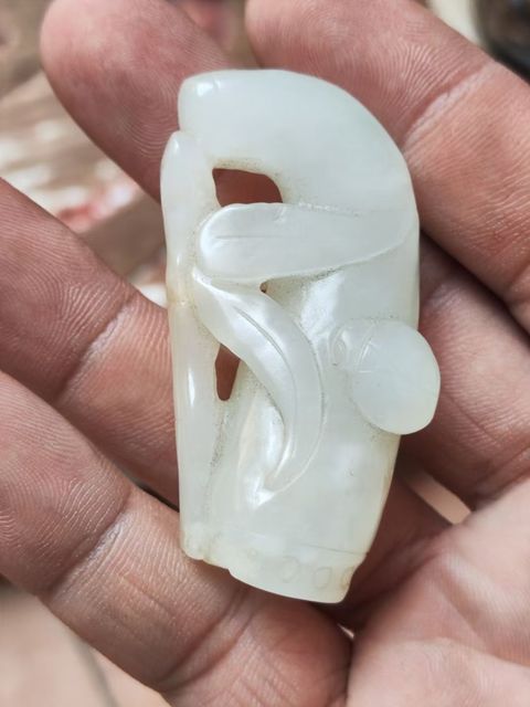 古玩玉器和田玉雕“節節高升”掛件真品鑒賞圖