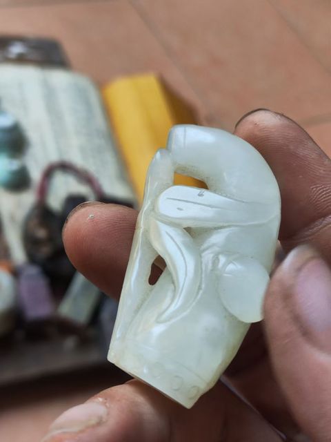 古玩玉器和田玉雕“節節高升”掛件真品鑒賞圖