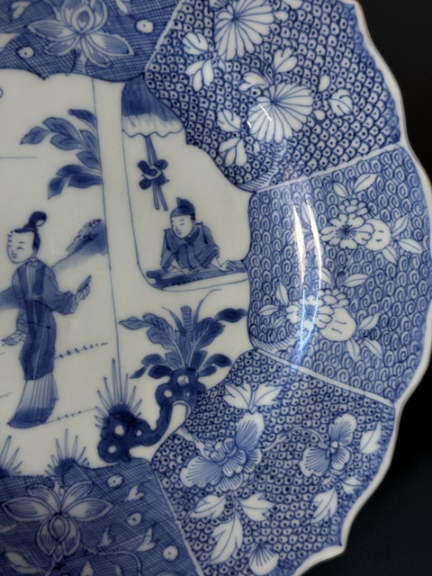古玩陶瓷西廂記青花盤真品鑒賞圖