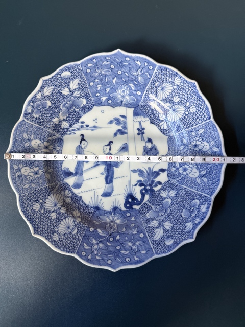 古玩陶瓷西廂記青花盤真品鑒賞圖