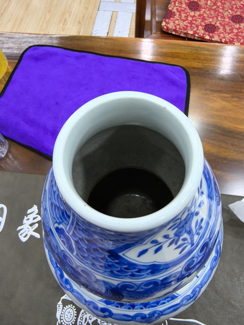 古玩陶瓷日本江戶青花花鳥紋葫蘆瓶真品鑒賞圖