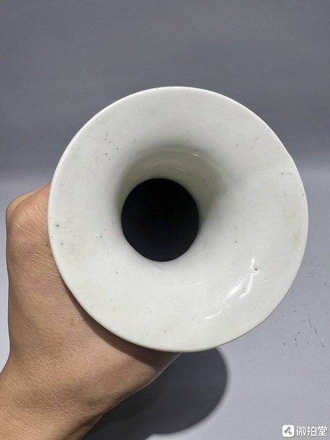 古玩陶瓷油粉彩鳳穿牡丹圖撇口瓶真品鑒賞圖