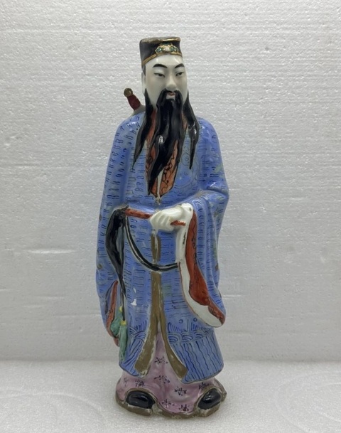 古玩陶瓷呂洞賓塑像真品鑒賞圖