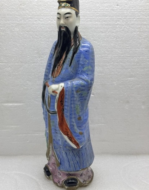 古玩陶瓷呂洞賓塑像真品鑒賞圖