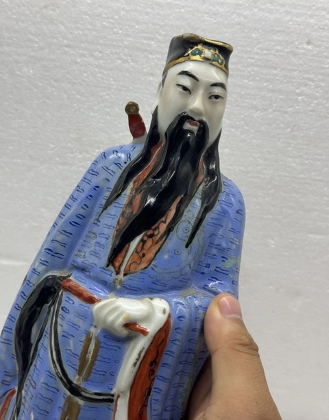 古玩陶瓷呂洞賓塑像真品鑒賞圖