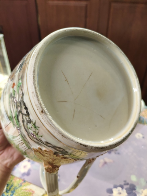 古玩陶瓷清代嘉慶廣彩人物大花澆真品鑒賞圖