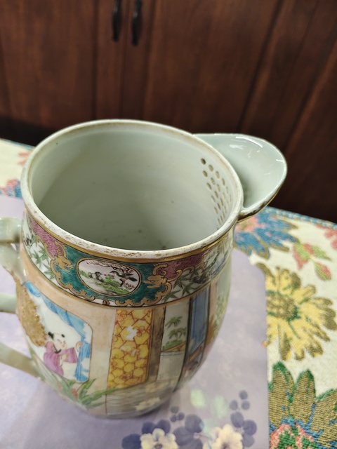 古玩陶瓷清代嘉慶廣彩人物大花澆真品鑒賞圖