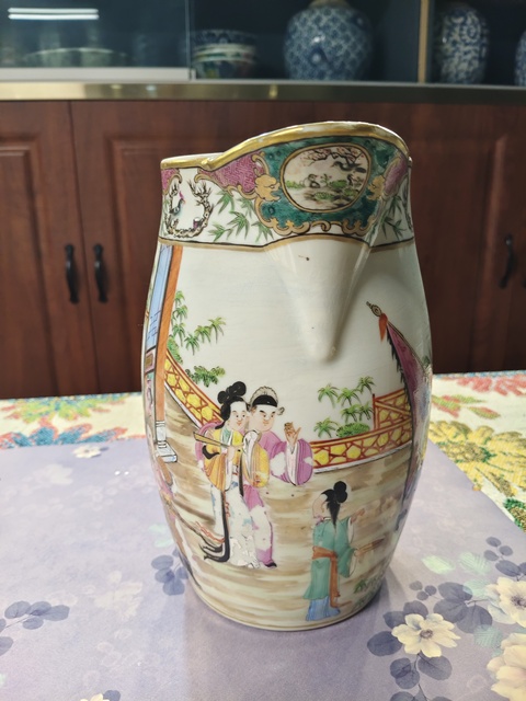 古玩陶瓷清代嘉慶廣彩人物大花澆真品鑒賞圖