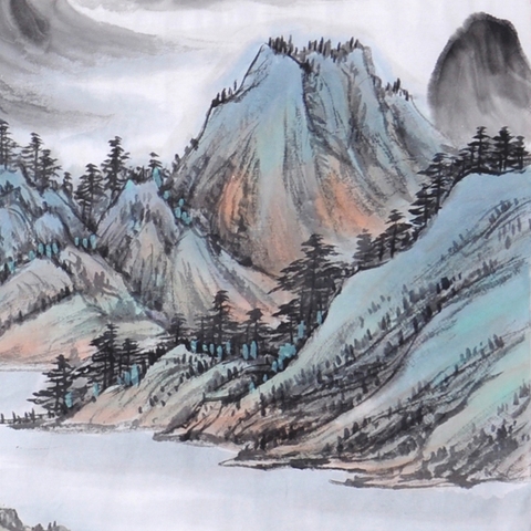 古玩字畫姜國華山水拍賣,當前價格160000元