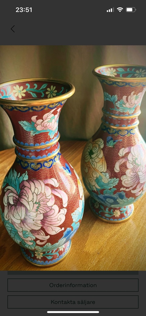 古玩銅器景泰藍瓶真品鑒賞圖