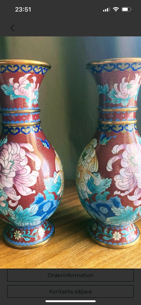 古玩銅器景泰藍瓶真品鑒賞圖