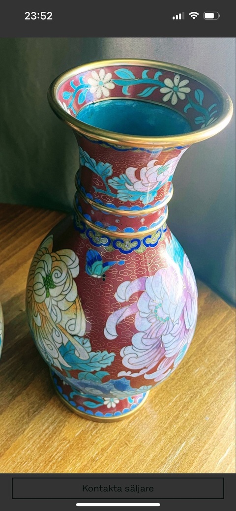 古玩銅器景泰藍瓶真品鑒賞圖