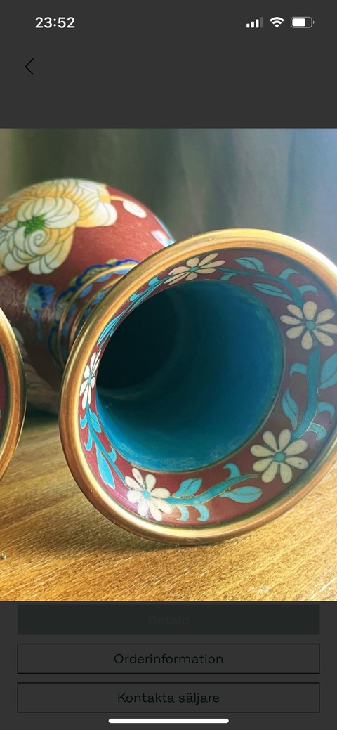 古玩銅器景泰藍瓶真品鑒賞圖