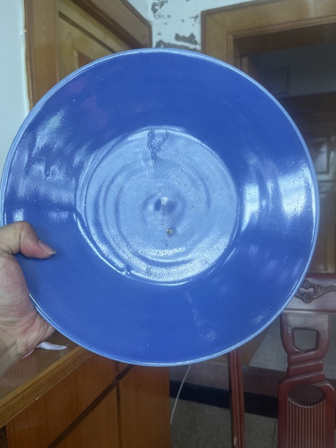 古玩陶瓷霽藍(lán)釉盤(pán)真品鑒賞圖