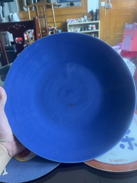 古玩陶瓷霽藍(lán)釉盤(pán)真品鑒賞圖