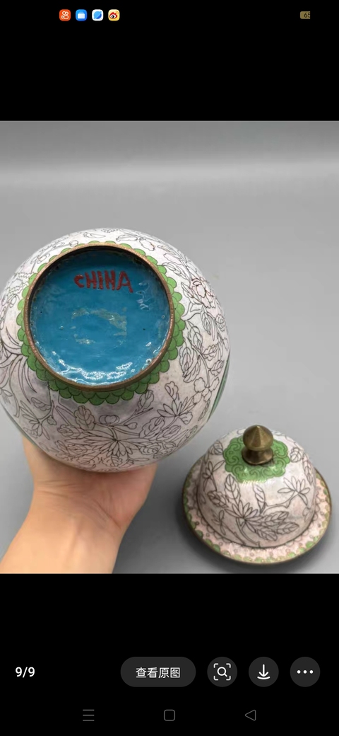 古玩銅器景泰藍罐真品鑒賞圖