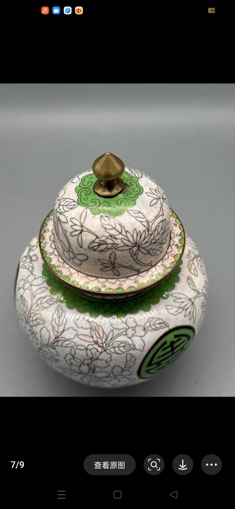 古玩銅器景泰藍罐真品鑒賞圖