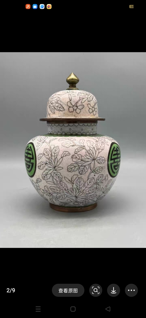 古玩銅器景泰藍罐真品鑒賞圖