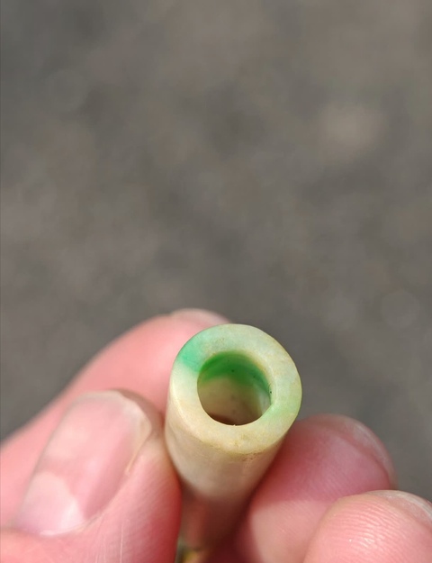 古玩玉器翡翠翎管真品鑒賞圖