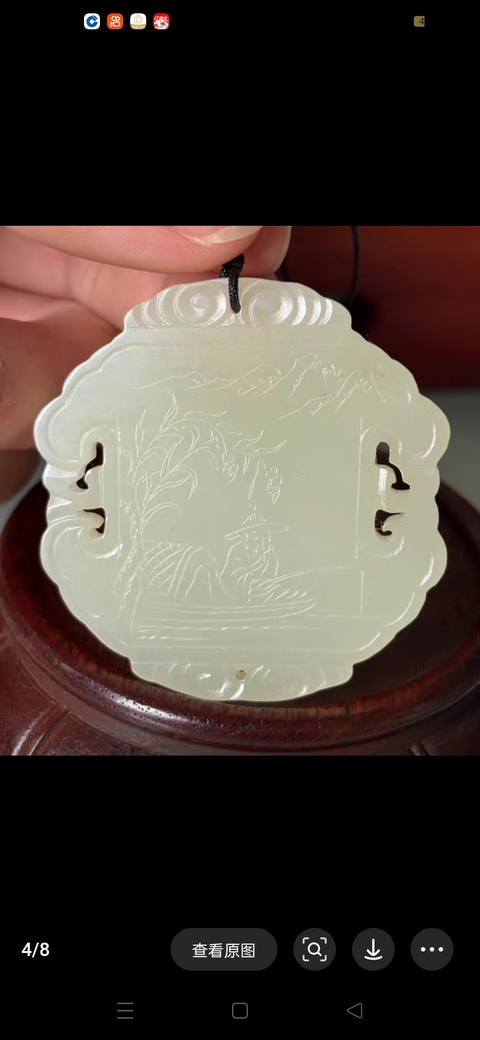 古玩玉器和田玉雕“人物故事”牌真品鑒賞圖