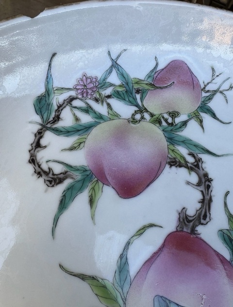古玩陶瓷九桃盤真品鑒賞圖