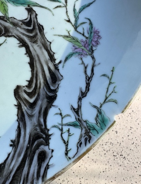 古玩陶瓷九桃盤真品鑒賞圖