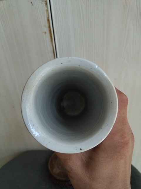 古玩陶瓷仕女花鳥紋青花花觚真品鑒賞圖