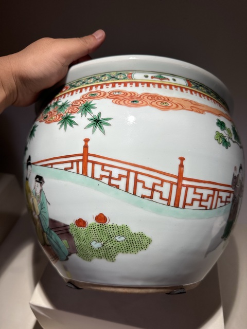 古玩陶瓷五彩人物故事卷缸真品鑒賞圖