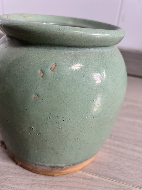 古玩陶瓷宜均綠釉罐真品鑒賞圖