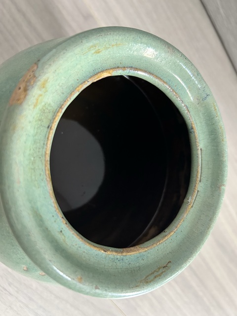 古玩陶瓷宜均綠釉罐真品鑒賞圖