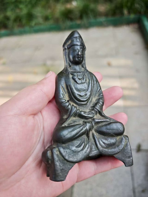 古玩雜項觀音銅造像真品鑒賞圖