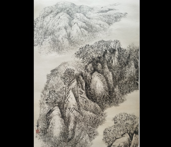 古玩字畫中美協(xié)會(huì)員陜西國畫院專職畫家沈榮華山水拍賣,當(dāng)前價(jià)格899元