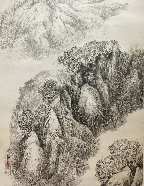 古玩字畫中美協(xié)會(huì)員陜西國畫院專職畫家沈榮華山水拍賣,當(dāng)前價(jià)格899元