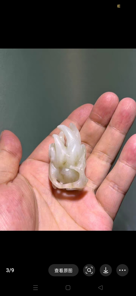 古玩玉器和田玉雕“佛手瓜”把件真品鑒賞圖