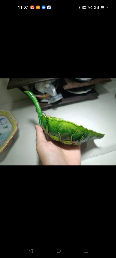 古玩陶瓷綠釉秋操杯真品鑒賞圖