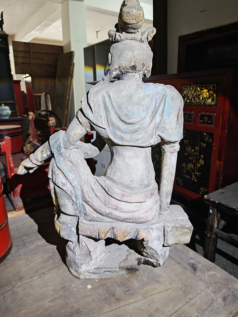古玩雜項仿宋代的水月觀音(自在觀音)真品鑒賞圖