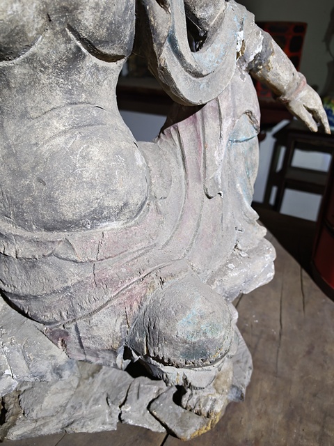 古玩雜項仿宋代的水月觀音(自在觀音)真品鑒賞圖