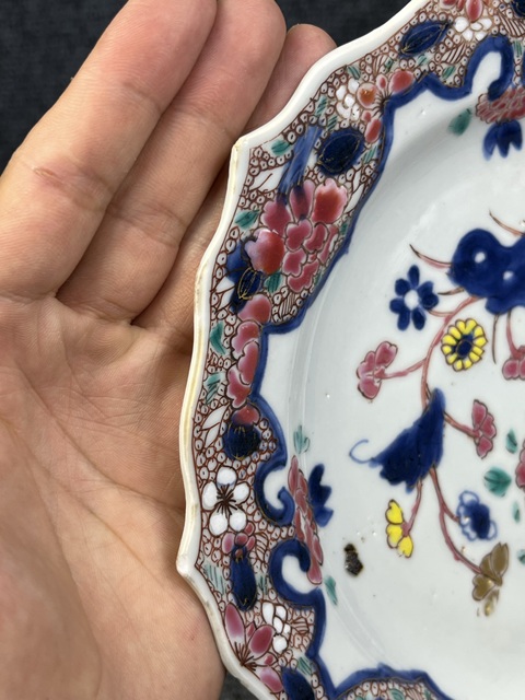 古玩陶瓷雍正粉彩花卉紋花口盤拍賣,當前價格2988元