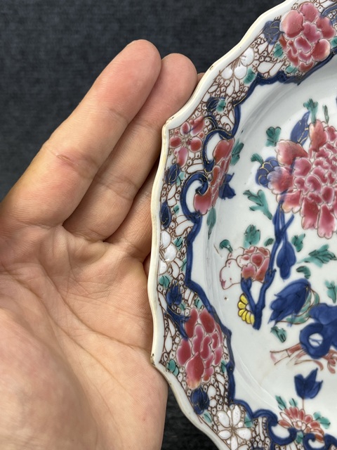 古玩陶瓷雍正粉彩花卉紋花口盤(pán)拍賣(mài)，當(dāng)前價(jià)格2988元