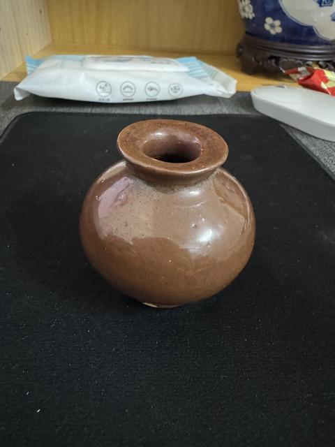 古玩陶瓷紫金釉石榴罐真品鑒賞圖