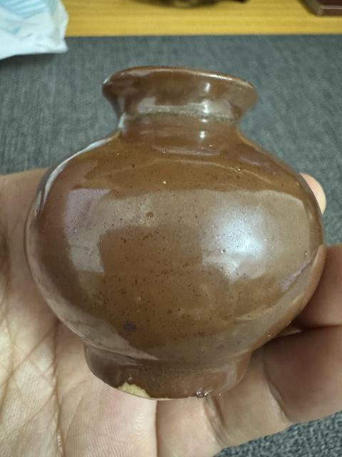 古玩陶瓷紫金釉石榴罐真品鑒賞圖